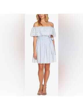 CeCe Off The Shoulder Flounce Dress